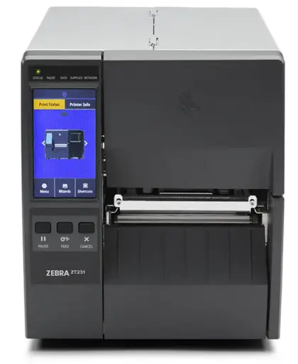 Zebra TT Printer ZT231; 4", 203 dpi, Thermal Transfer, Tear, EU/UK Cords, USB, Serial, Ethernet, BTLE, USB Host, EZPL
